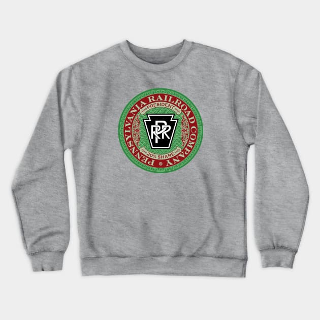 Pennsylvania Railroad - PRR (18XX Style) Crewneck Sweatshirt by Railroad 18XX Designs